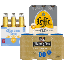 Hertog Jan 0.0%, Corona Cero 0.0% of Leffe blond 0.0%